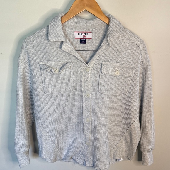 Limited Too Girls Waffle Knit Button-Up Shirt Medium (10) - Picture 1 of 5